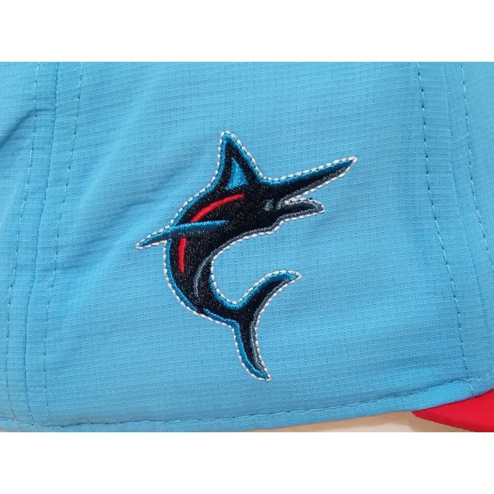 Oc Sports Men’s Hat Cap Miami Marlins MLB Blue Red One Size Ajustable